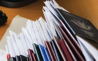 stack of passports